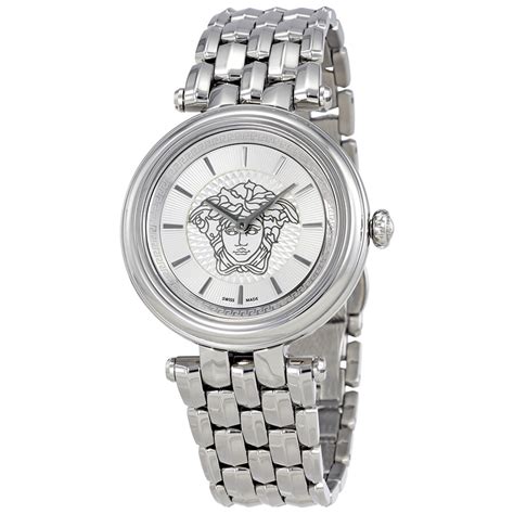 Versace Khai Medusa Dial Stainless Steel Ladies Watch 